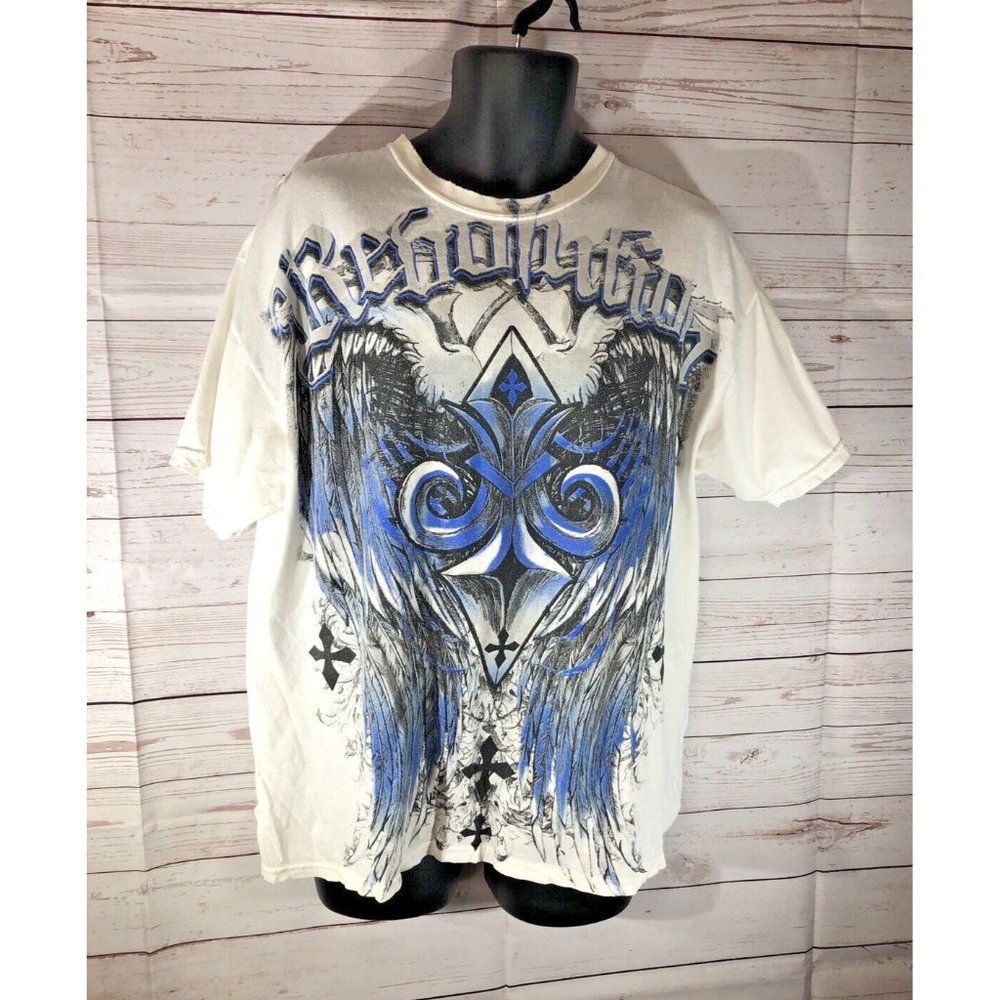 Revolution Distressed Vintage Urban Legends Single Stitch T-Shirt Mens XL White